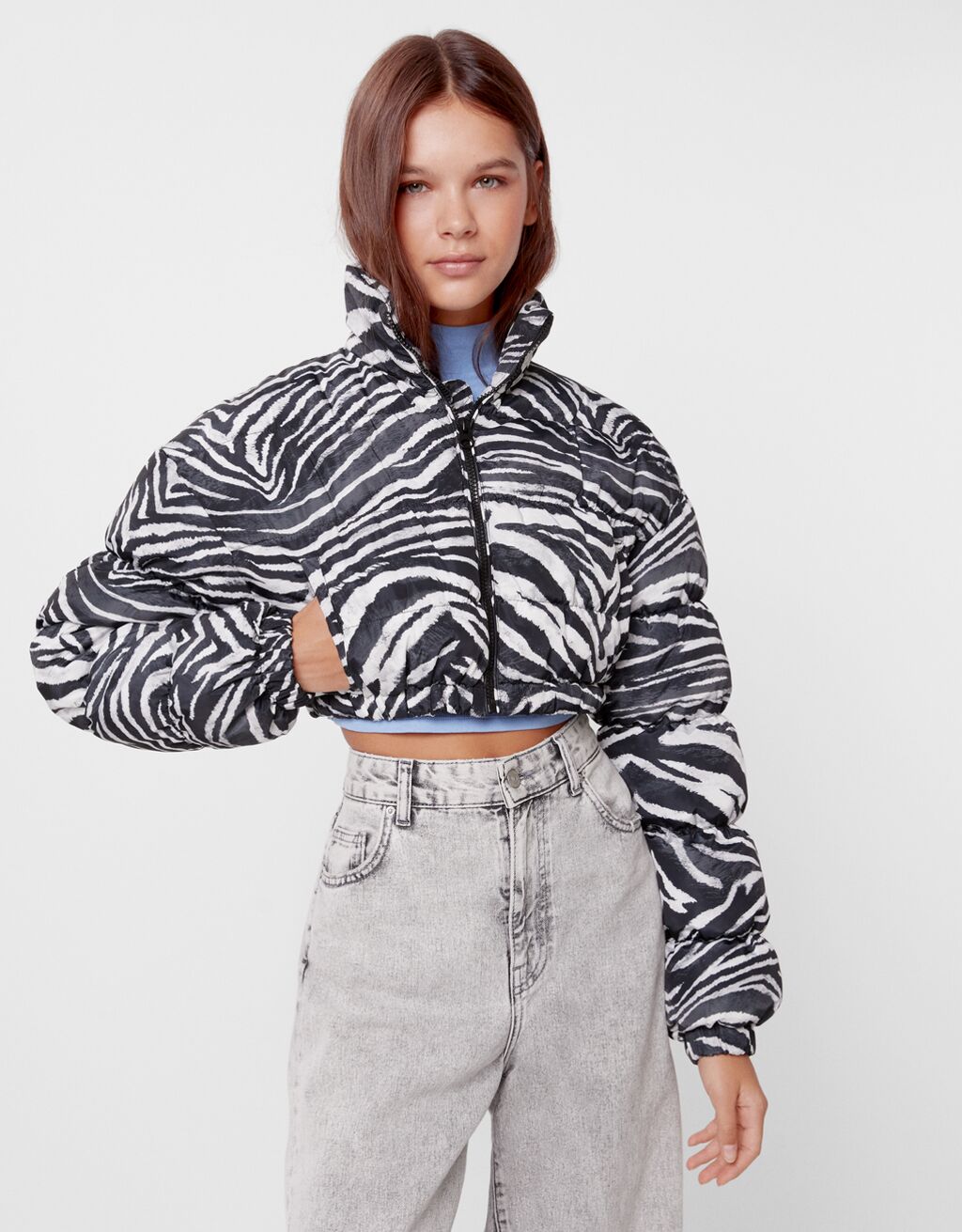 cazadora nylon cropped