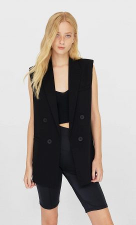 chaleco abierto hombreras stradivarius