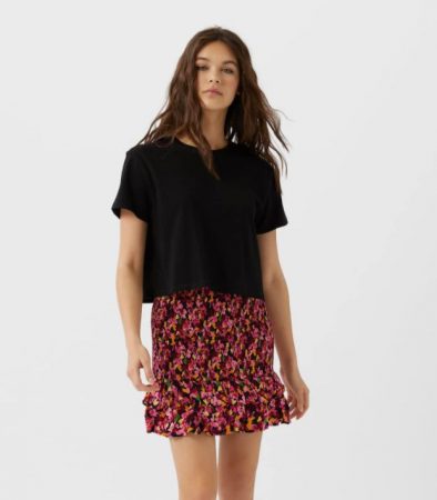 Mini falda estampada stradivarius