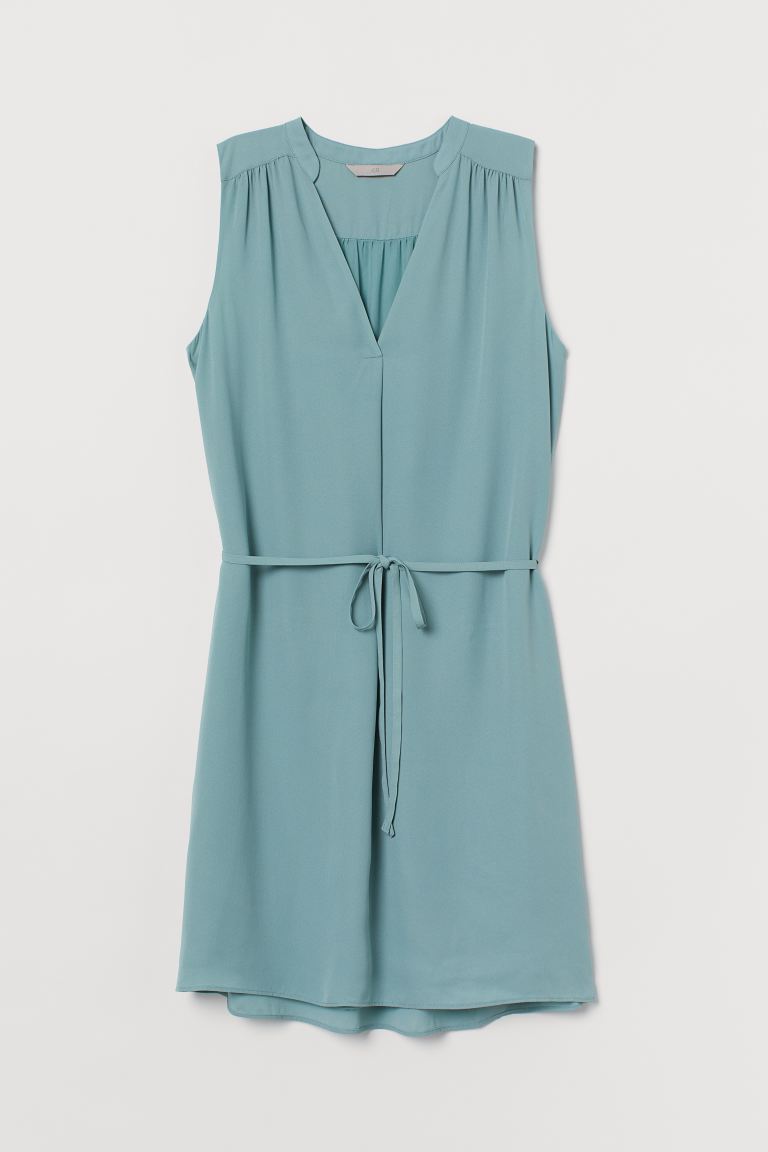 vestido con cinturon h&m