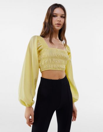 blusa fruncida bershka