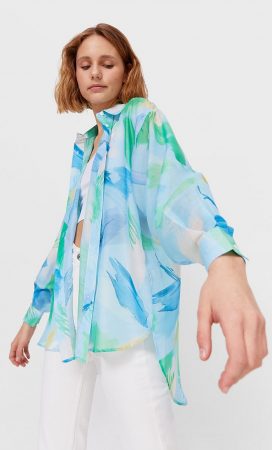 camisa boyfriend fluida stradivarius