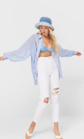 camisa boyfriend stradivarius