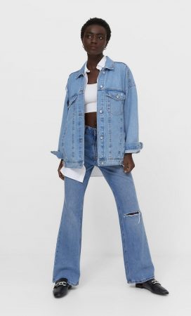 cazadora denim oversize stradivarius