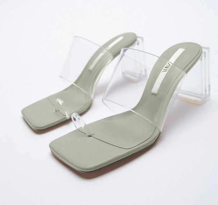 sandalia tacon vinilo zara