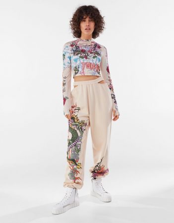 set camisa y pantalon print bershka