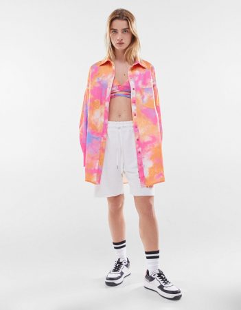 set camisa y top tie dye bershka