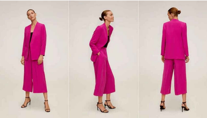 traje fucsia de Mango