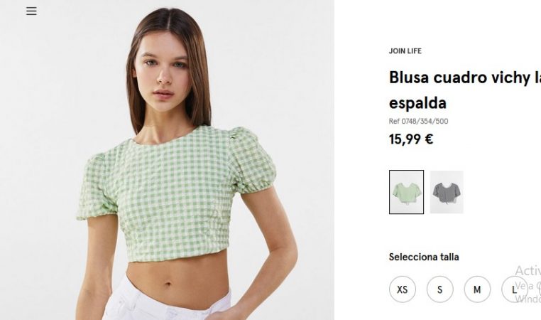Una de estas ocho blusas de Bershka no puede faltar en tu armario 26 Merca2.es Blusa cuadro vichy lazada espalda