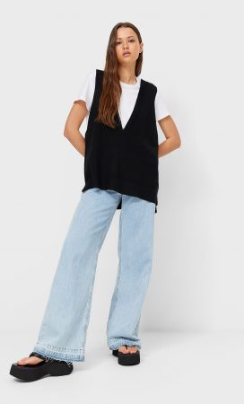 Chaleco oversize cuello pico