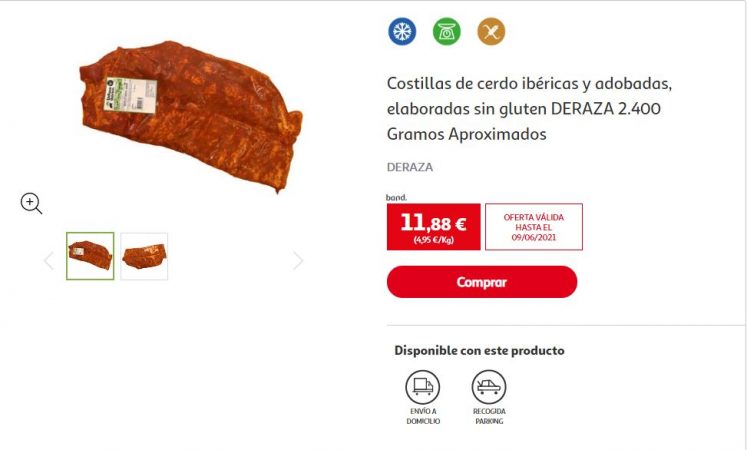 Costillas de cerdo ibéricas y adobadas