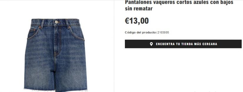 Pantalones vaqueros cortos azules con bajos sin rematar- Primark