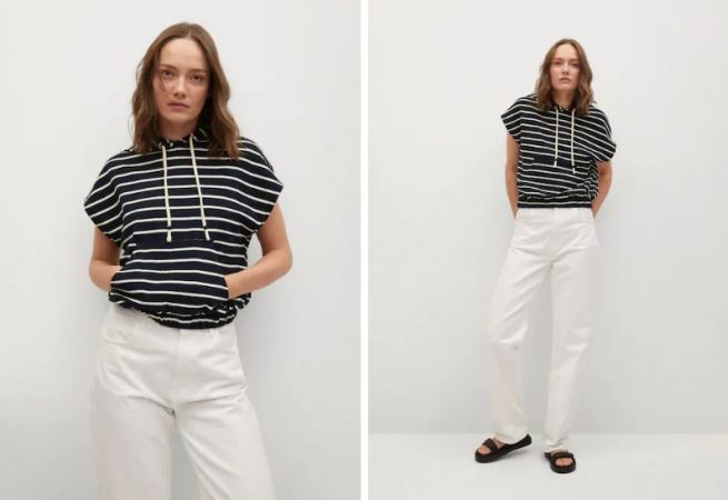 Sudadera algodón rayas