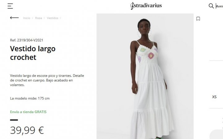 Vestido largo crochet- Stradivarius