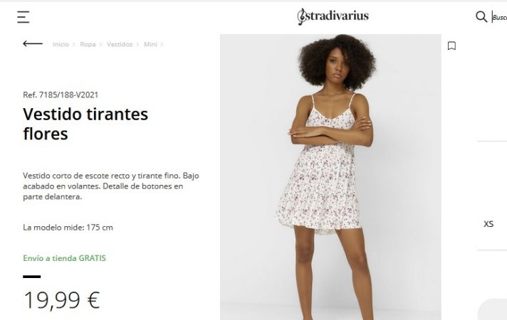 Vestido tirantes flores- Stradivarius