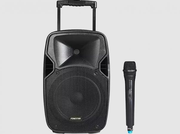 Amplificador portátil - Fonestar Malibu-110L, 100W, Bluetooth, Micrófono inalámbrico, Negro 112.50