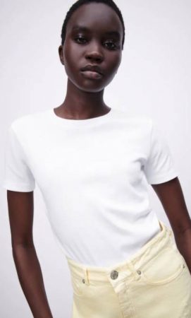 camiseta blanca basica mujer