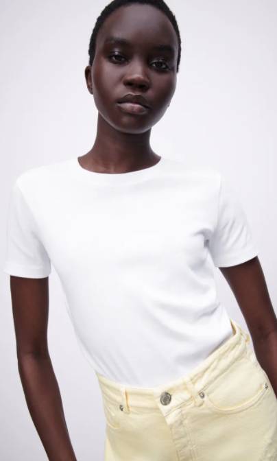 camiseta blanca basica mujer