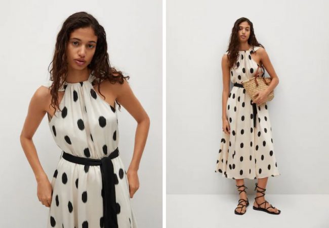 Vestido estampado cinturón