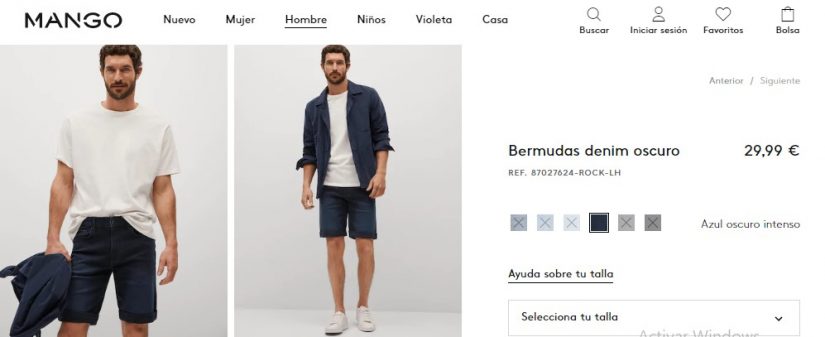 Bermudas denim oscuro- Mango
