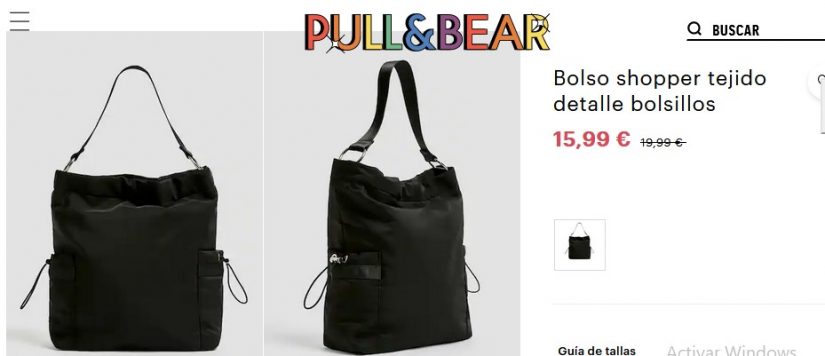 Bolso shopper tejido detalle bolsillos