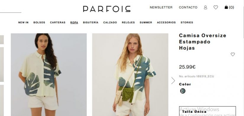 Camisa Oversize Estampado Hojas