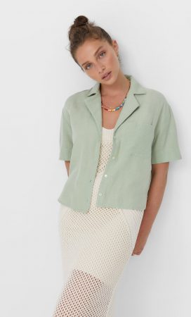 Camisa rústica manga corta Stradivarius 