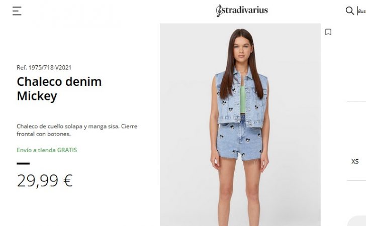 Chaleco denim Mickey- Stradivarius