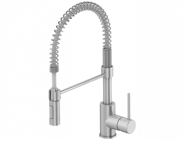 Grifo de cocina mono mando con caño extraíble DELINIA Thomas en cromado Leroy Merlin