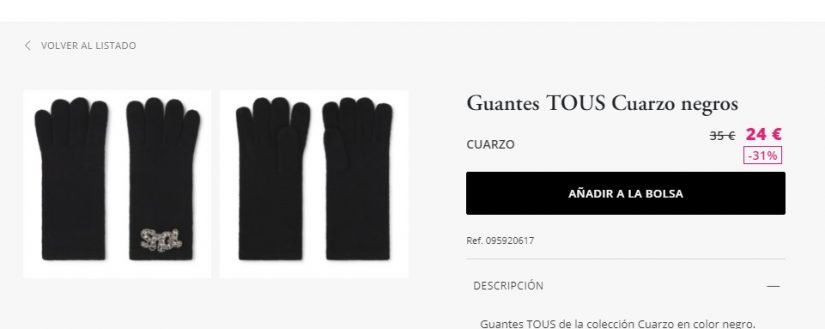 Guantes cuarzo negros