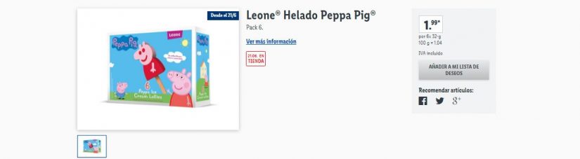 Helado Peppa pig