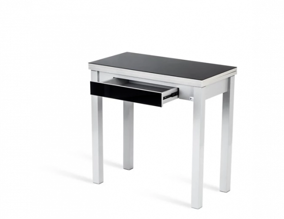 Mesa de cocina extensible LIVRO 80x40(80) cristal negro