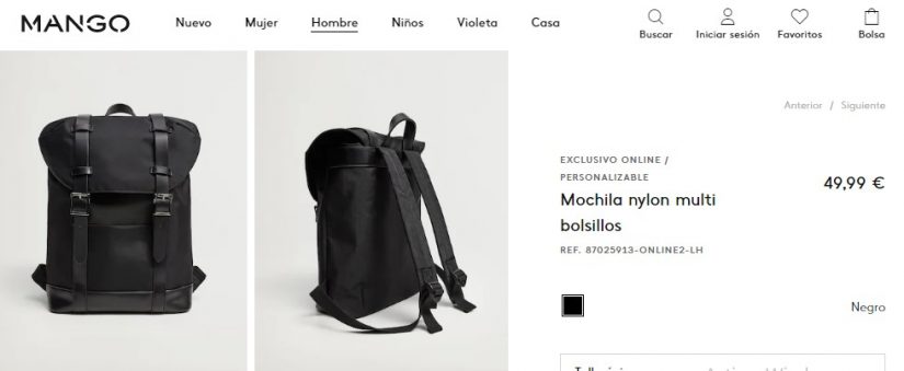 Mochila nylon multi bolsillos
