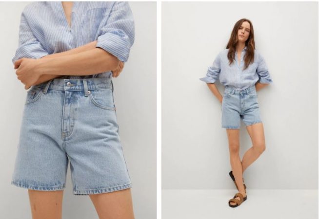 Short denim straight