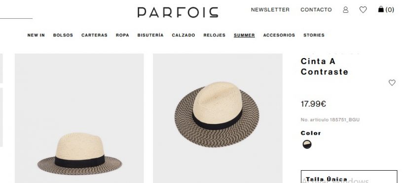 Sombrero Trenzado Con Cinta A Contraste