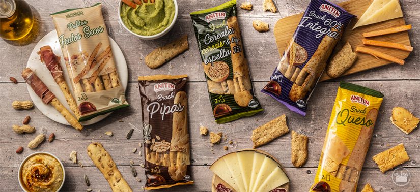 Variedades de palitos de pan horneados