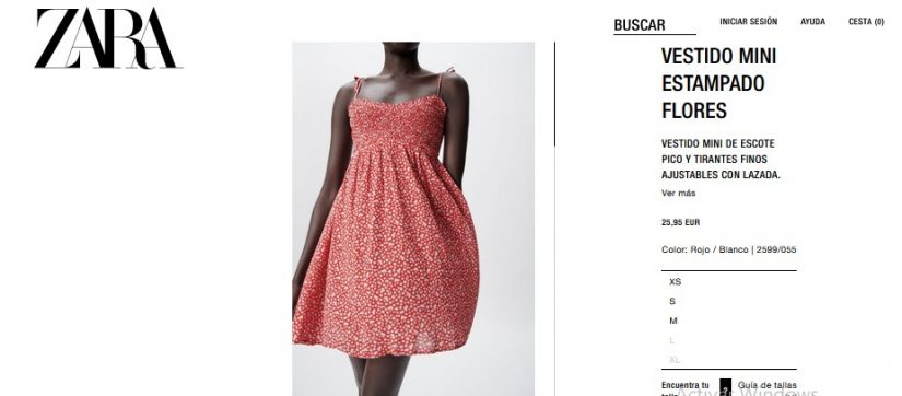 Vestido mini estampado flores- Zara