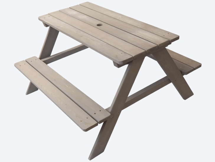 mesa y banco de madera para jardin