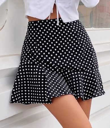 falda de lunares con volante aliexpress