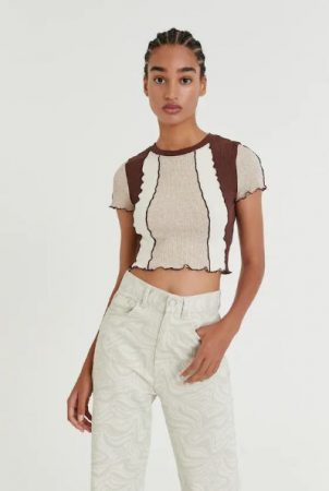 Camiseta patchwork costuras vistas Pull&Bear