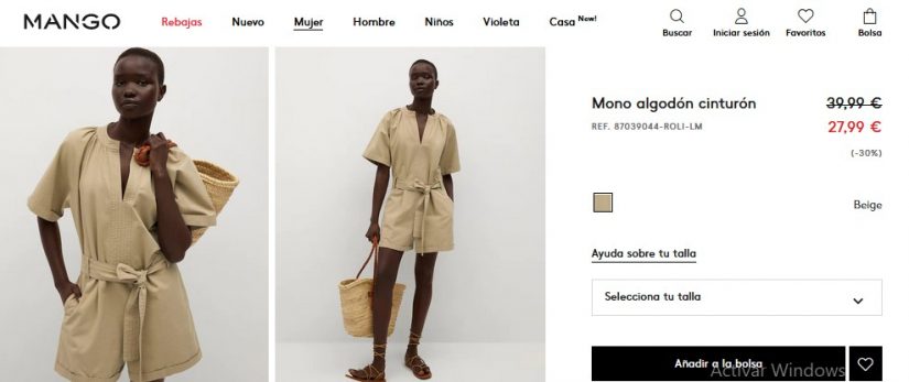 Mono algodón cinturón