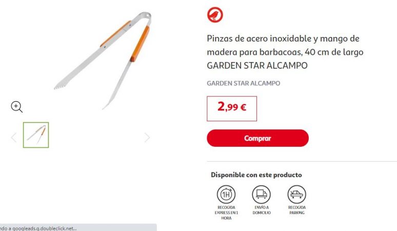 Pinzas de acero inoxidable y mango de madera para barbacoas