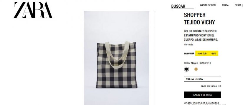 Shopper tejido vichy