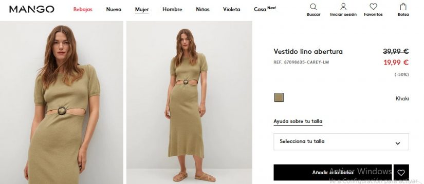 Vestido lino abertura