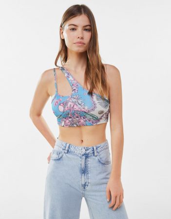 camiseta print bershka