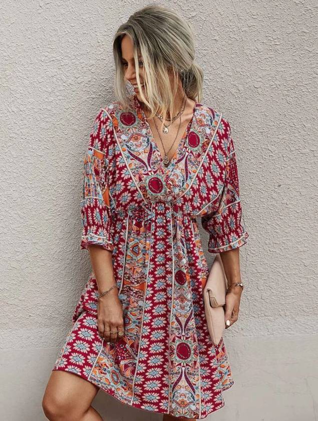 vestido bohemio shein