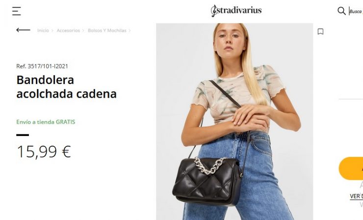 Bandolera acolchada cadena