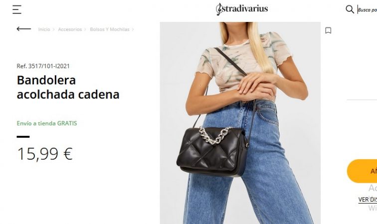 Bandolera acolchada cadena- Stradivarius