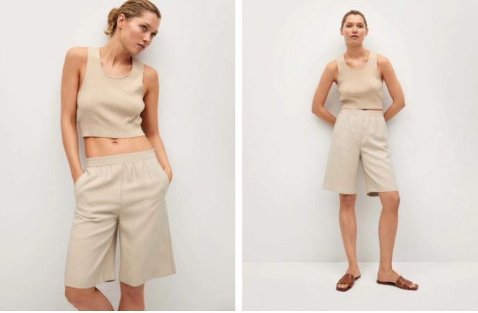 Bermudas cintura elástica    Mango