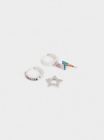 Conjunto de aros con charms y circonitas Parfois